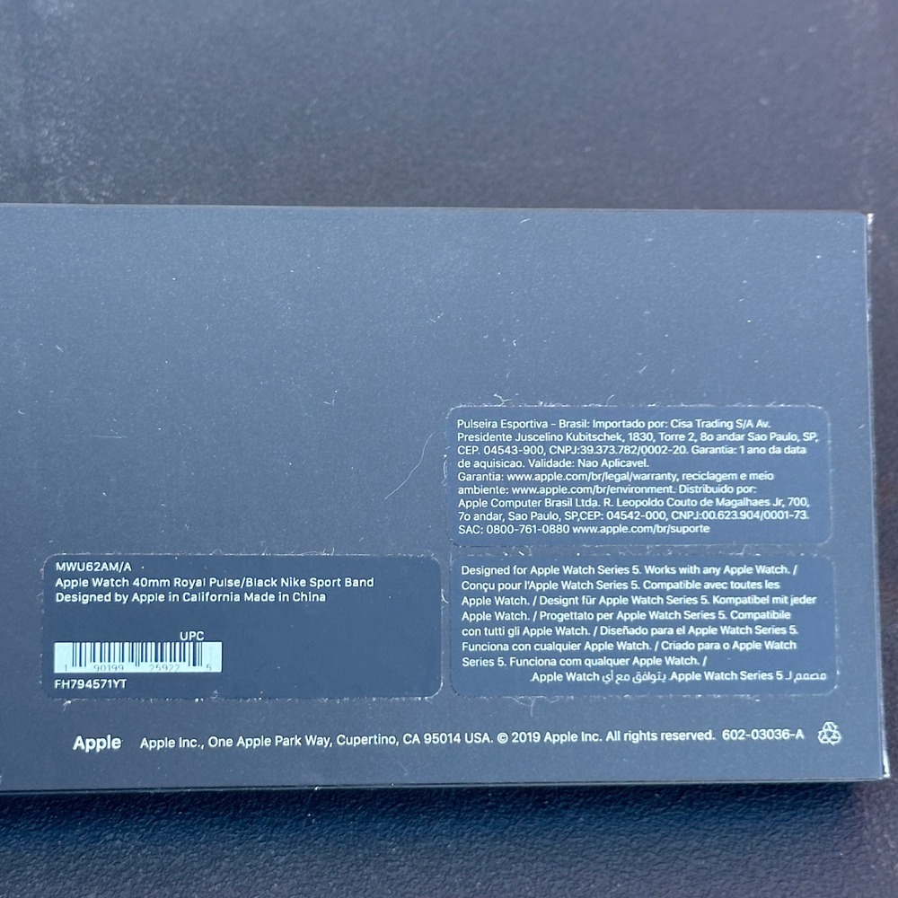 Apple Watch 40mm Royal Pulse Black Nike Sport Band MWU62AM/A New Open Box - Picture 4 of 10